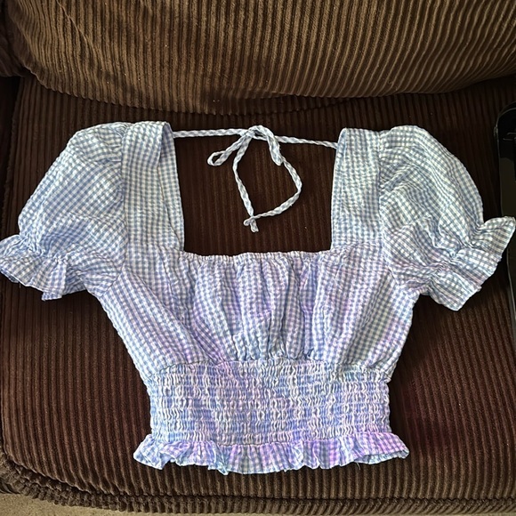 She + Sky Tops - She + Sky gingham blouse size small